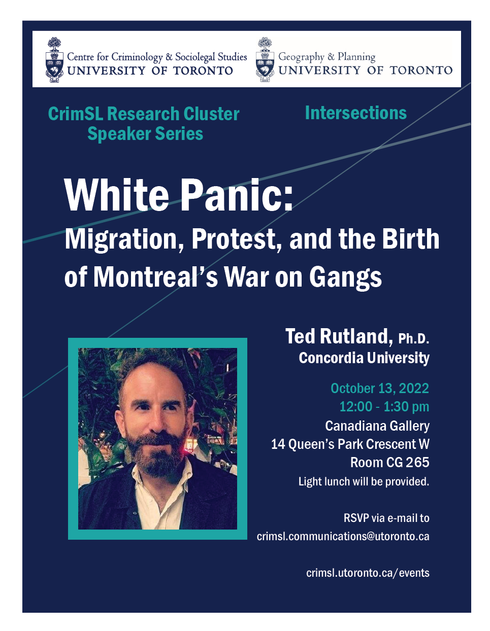 Poster for Ted Rutland lecture.